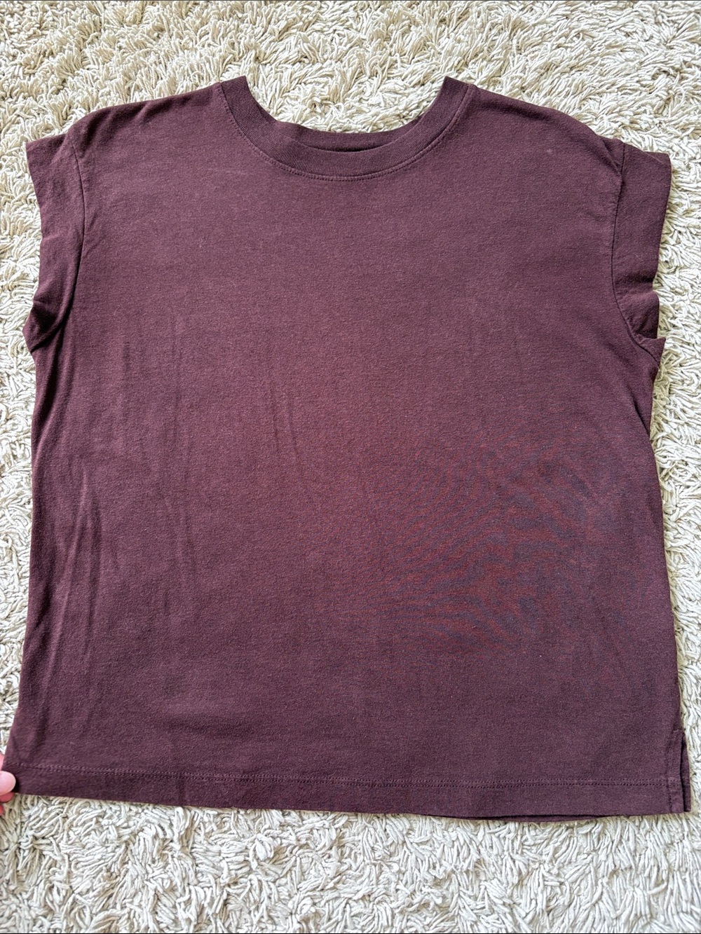 Women’s Crewneck cap sleeved top - Brown